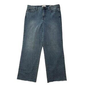 Social Standard by Sanctuary Wide Leg Raw Hem Jeans Size 14 #1654